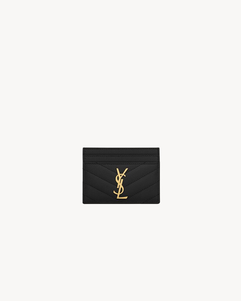 Saint Laurent CASSANDRE MATELASSÉ card case in grain de poudre leather