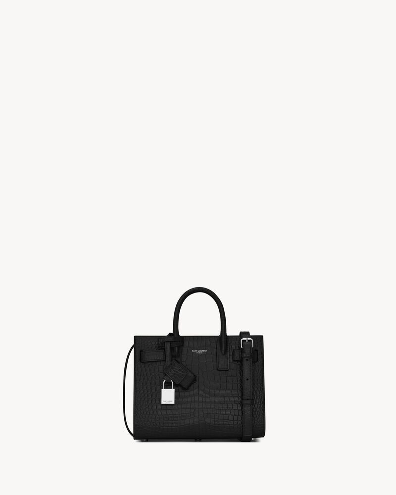Saint Laurent Sac de Jour in Crocodile-Embossed Leather - Nano