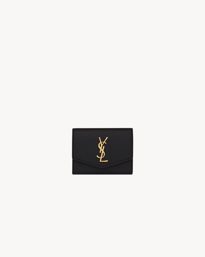 Saint Laurent UPTOWN business-card case in grain de poudre leather