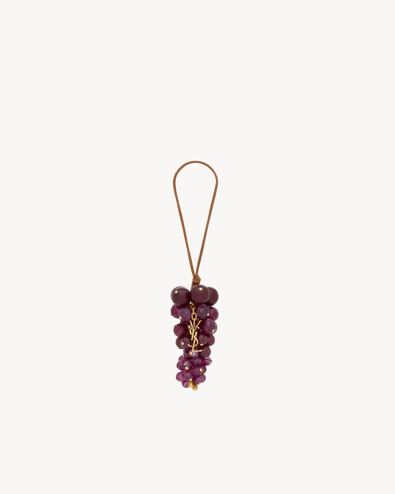Saint Laurent grape bag charm in leather and resin
