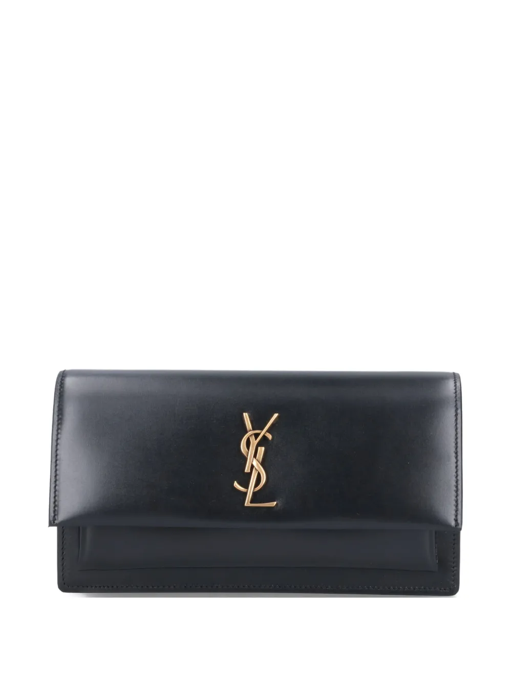 Saint Laurent clutch with logo plaque en kettingband
