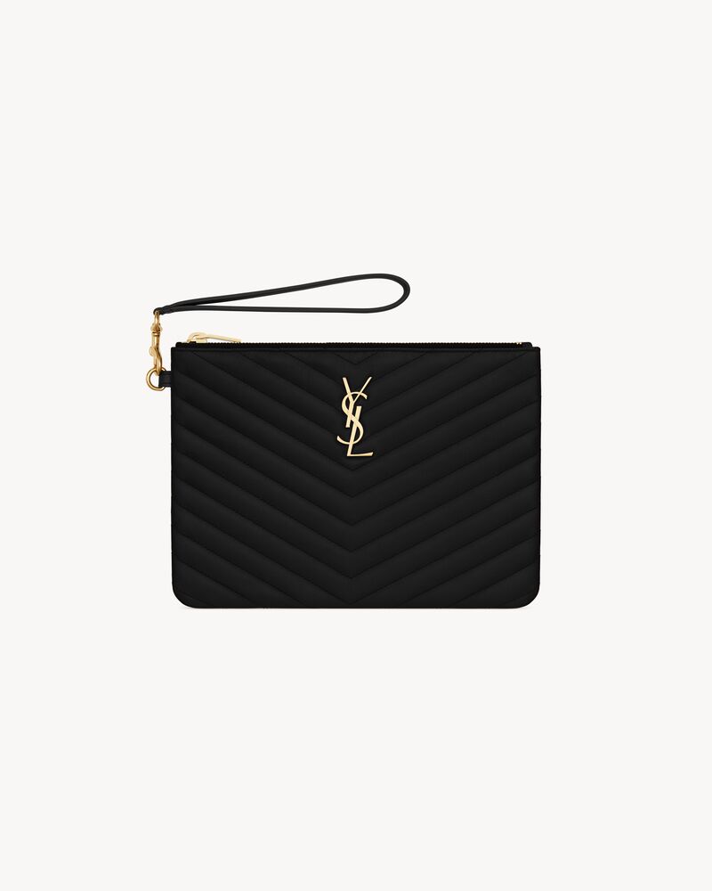 Saint Laurent Cassandre Matelassé A5 Pouch in Leather