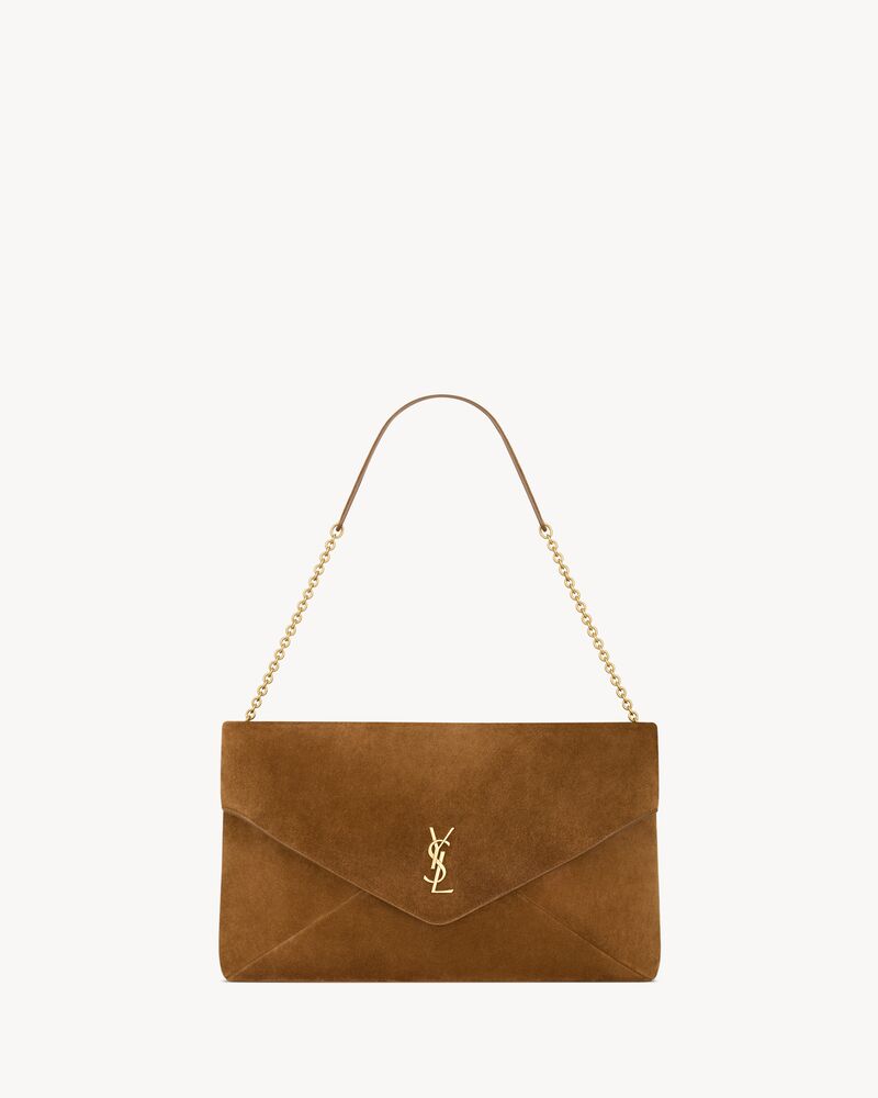 Saint Laurent CASSANDRE large pouch on chain in suede