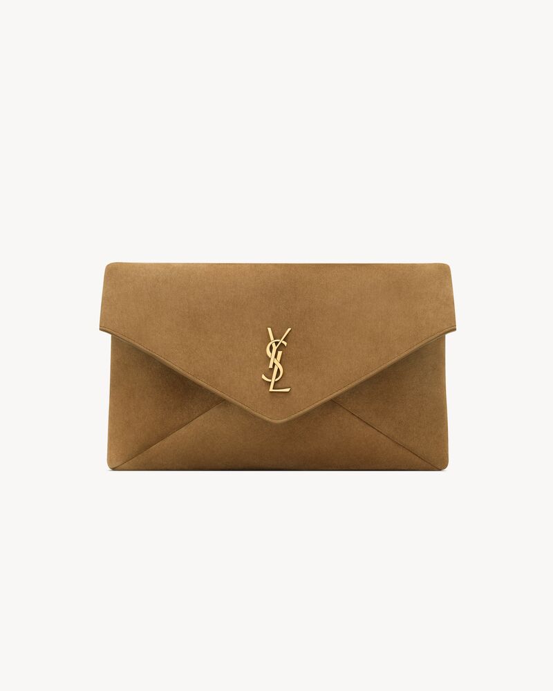 Saint Laurent CASSANDRE large envelope pouch in suede