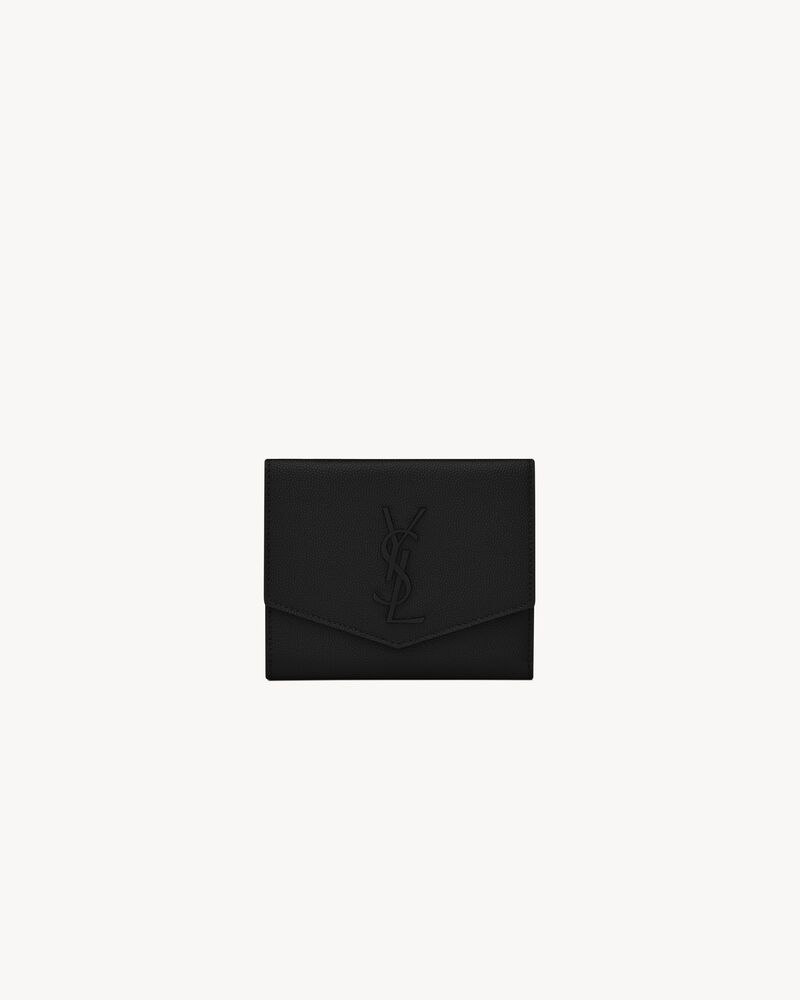 Saint Laurent UPTOWN Compact wallet in grain de poudre leather