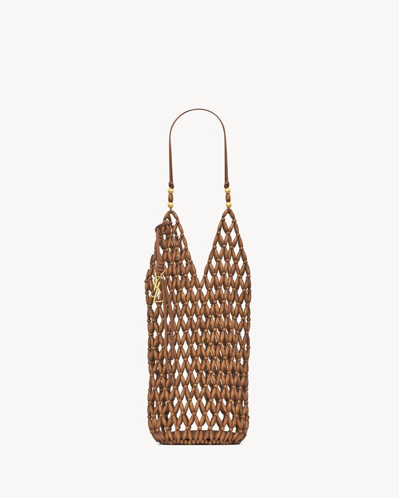 Saint Laurent supple bucket in wood beads