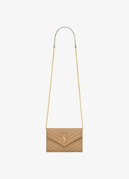 Saint Laurent Cassandre Envelope clutch van lamsleer met afneembare schouderriem