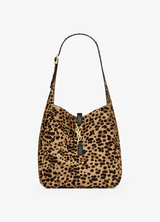 Saint Laurent Le 5 À 7 Supple Small tote bag van kalfsleer met ponyhair