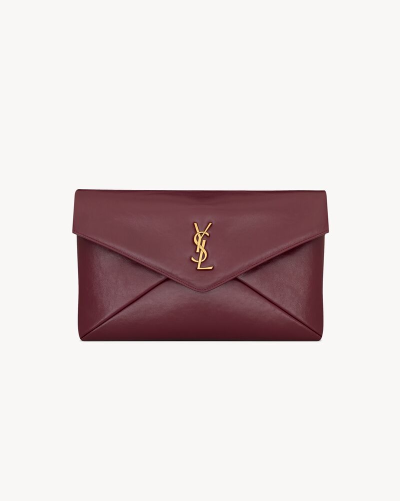 Saint Laurent CASSANDRE large envelope pouch in shiny leather