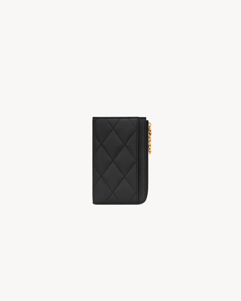 Saint Laurent CASSANDRE BIJOU zip card case in lambskin