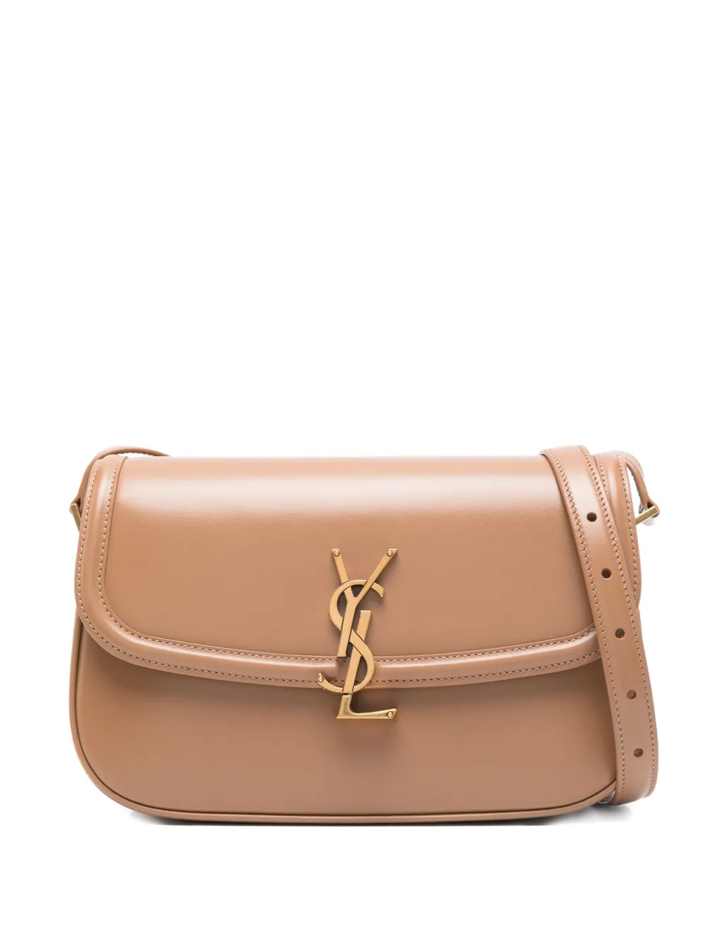 Saint Laurent Solferino medium shoulder bag met omslag en logoplakkaat