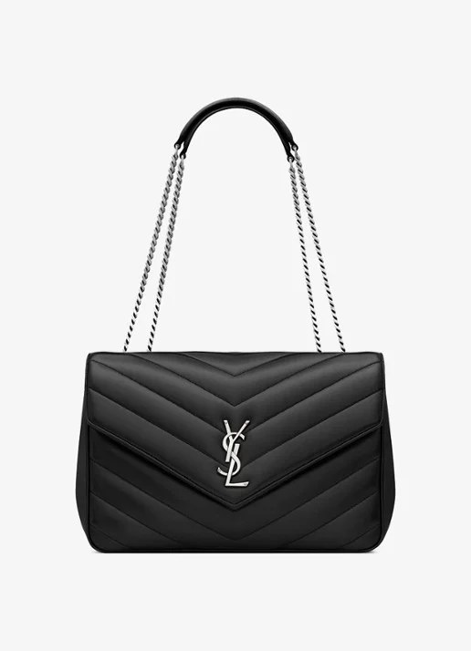 Saint Laurent Loulou Large shoulder bag van quilted lamsleer