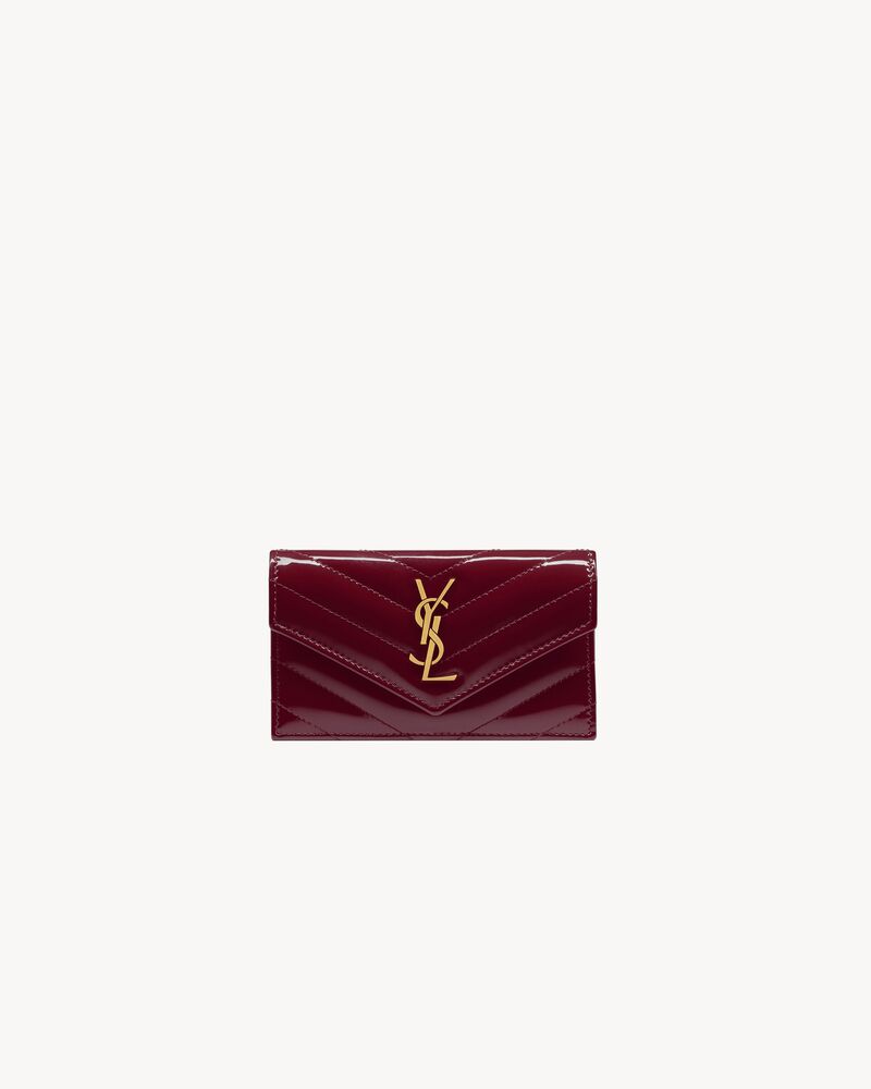 Saint Laurent CASSANDRE MATELASSÉ FRAGMENTS flap card case in patent leather