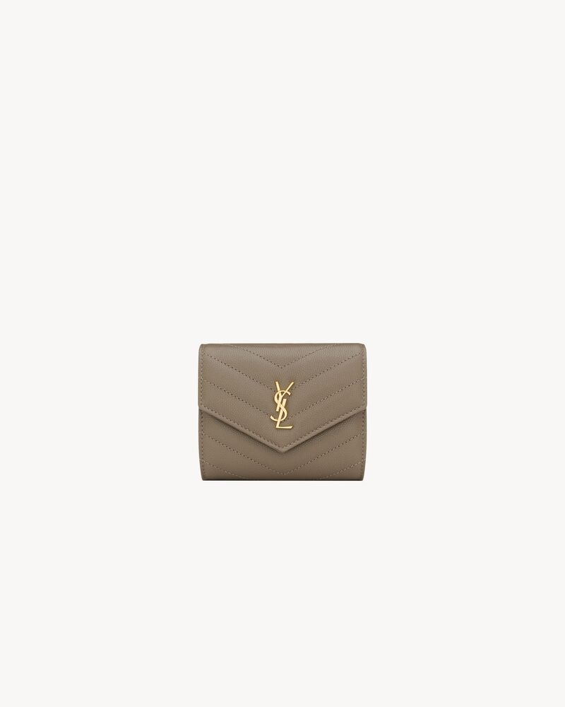 Saint Laurent CASSANDRE multi-fold wallet in GRAIN DE POUDRE leather