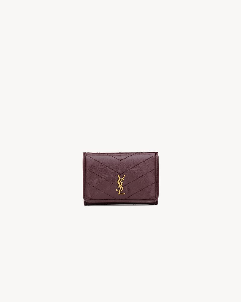 Saint Laurent NIKI slim tri-fold wallet in vintage leather