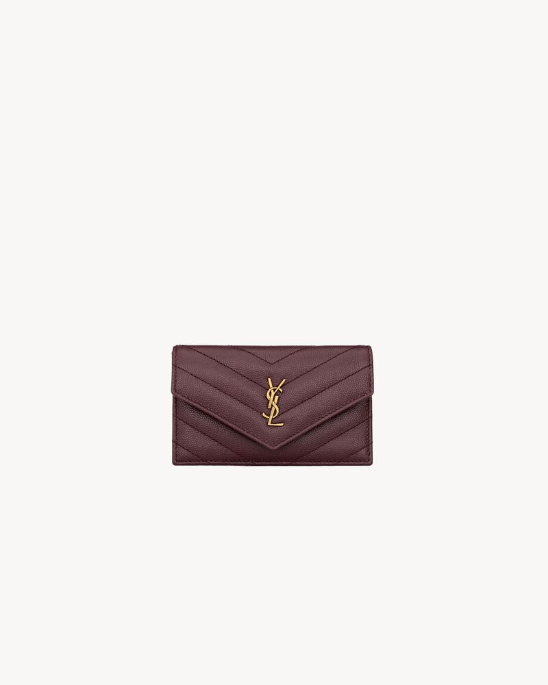 Saint Laurent CASSANDRE FRAGMENTS flap card case in GRAIN DE POUDRE leather