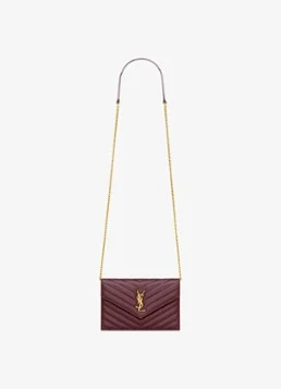 Saint Laurent Cassandre Envelope clutch van lamsleer met afneembare schouderriem