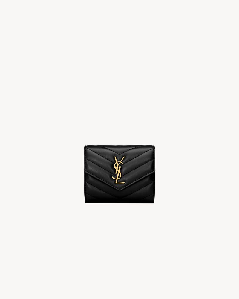 Saint Laurent Cassandre Matelassé Multi-Fold Wallet in Lambskin
