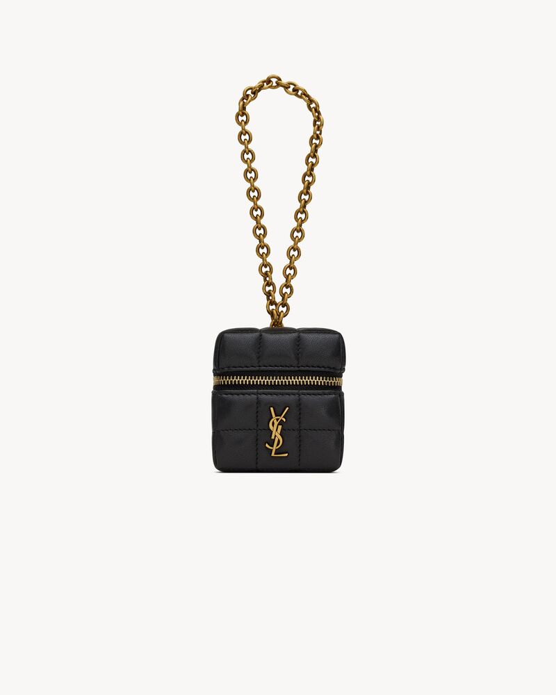 Saint Laurent CASSANDRE MATELASSÉ CARRÉ mini cube on chain in lambskin