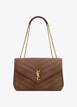 Saint Laurent Loulou Large shoulder bag van kalfssuède