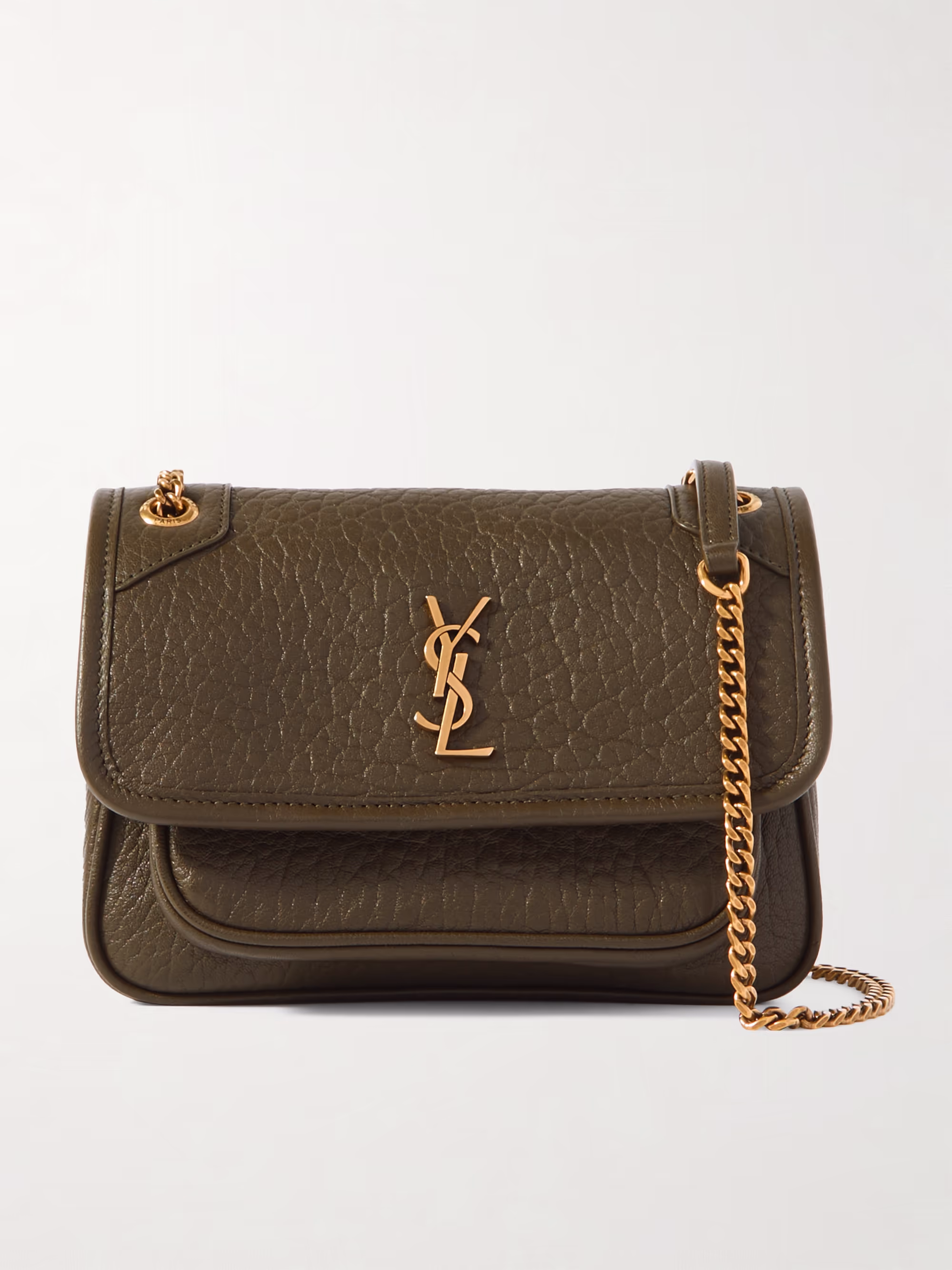 Saint Laurent Niki mini crinkled-leather shoulder bag