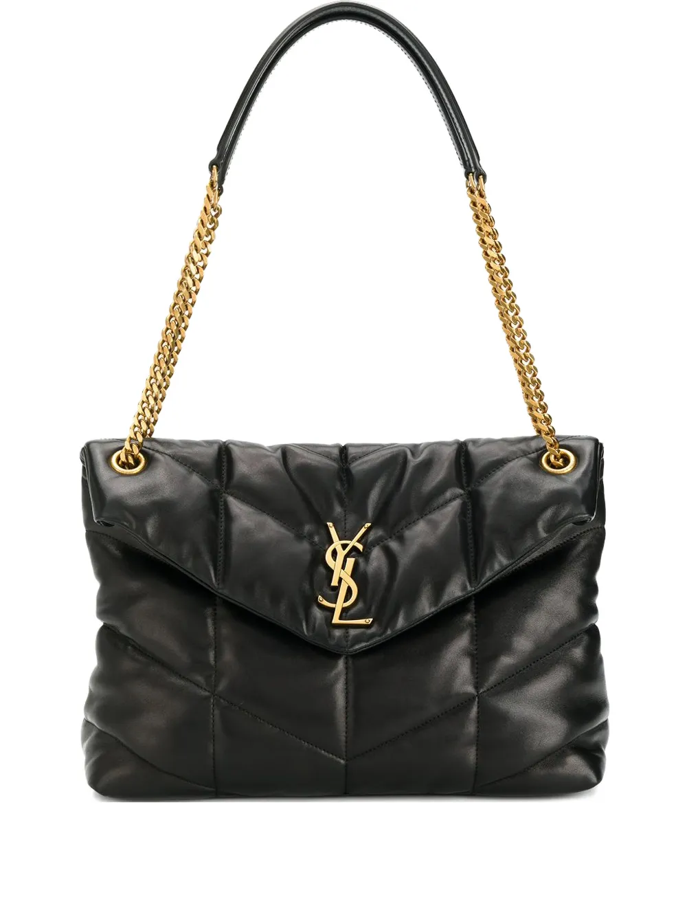 Saint Laurent Loulou shoulder bag met chevron patroon