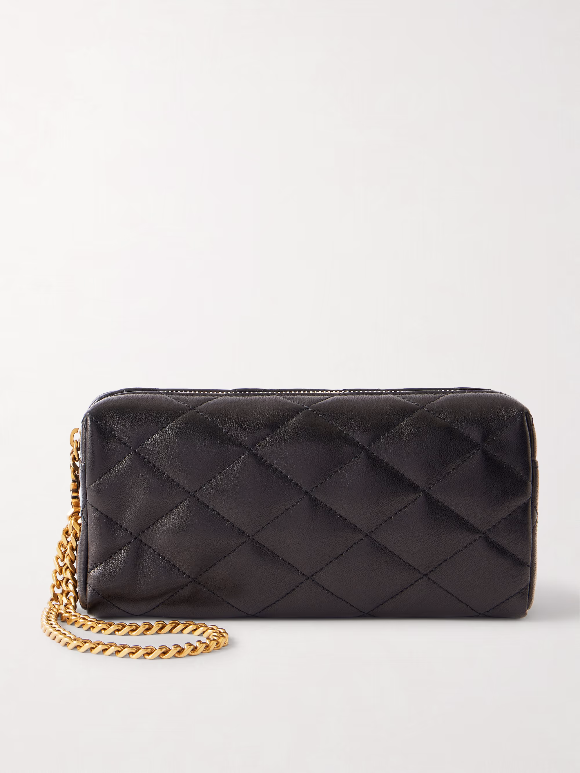Saint Laurent Cassandre Bijou quilted textured-leather pouch