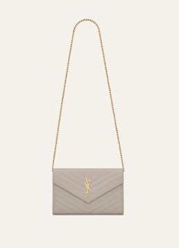 Saint Laurent Cassandre portemonnee van kalfsleer met afneembare schouderriem