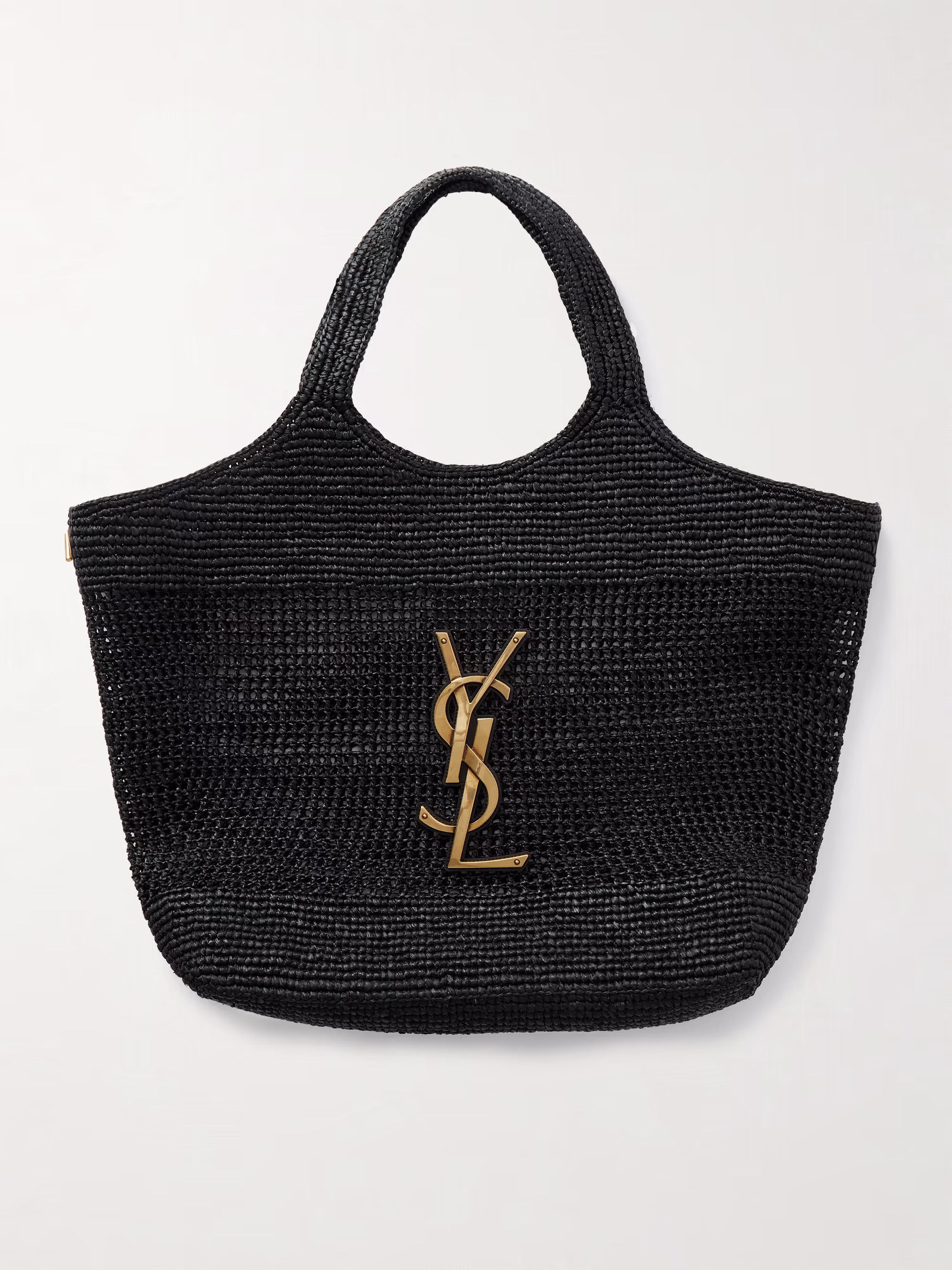 Saint Laurent Icare maxi embellished raffia tote