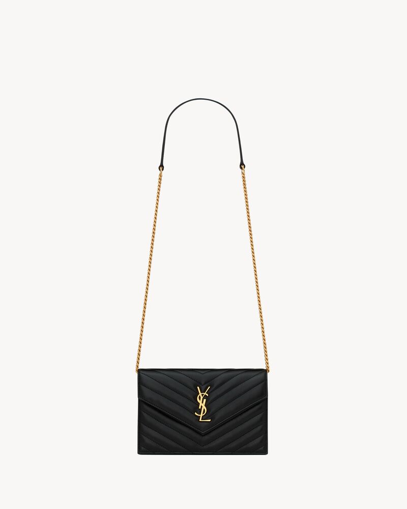 Saint Laurent Cassandre Envelope Chain Wallet in Lambskin