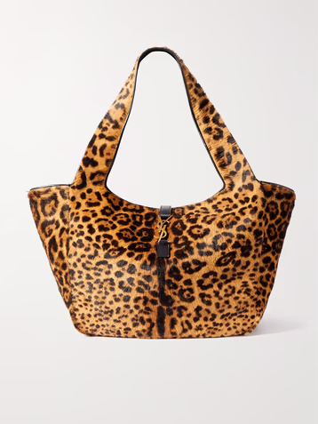 Saint Laurent Le 5 À 7 Bea leopard-print calf hair tote