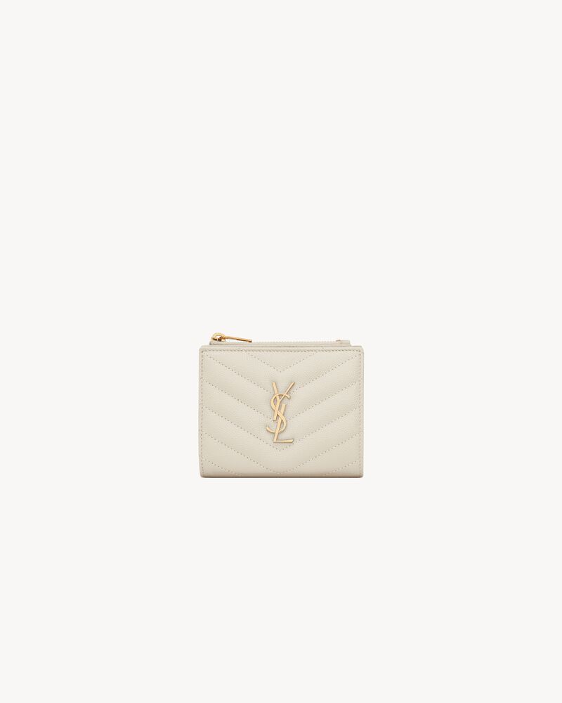 Saint Laurent CASSANDRE MATELASSÉ bi-fold wallet in grain de poudre leather