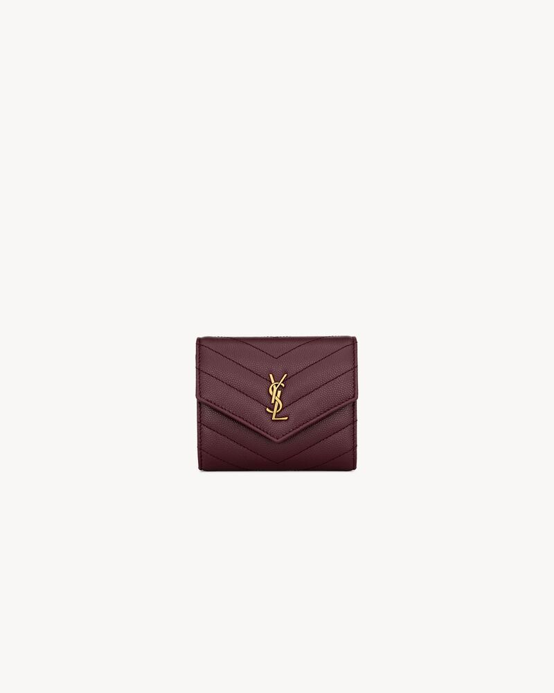 Saint Laurent CASSANDRE multi-fold wallet in GRAIN DE POUDRE leather