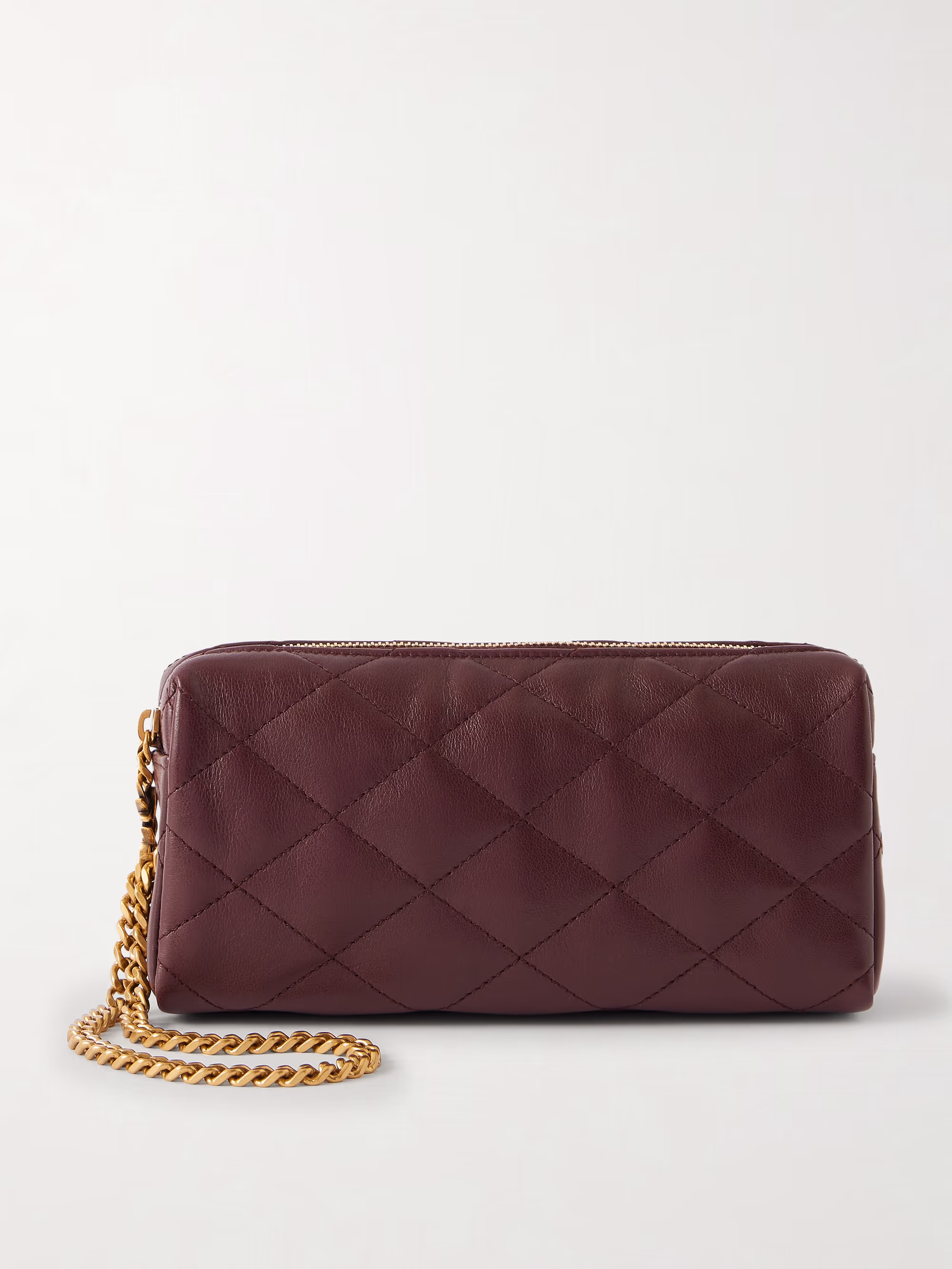 Saint Laurent Cassandre Bijou quilted textured-leather pouch