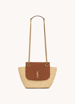 Saint Laurent Panier shoulder bag met kalfsleren details