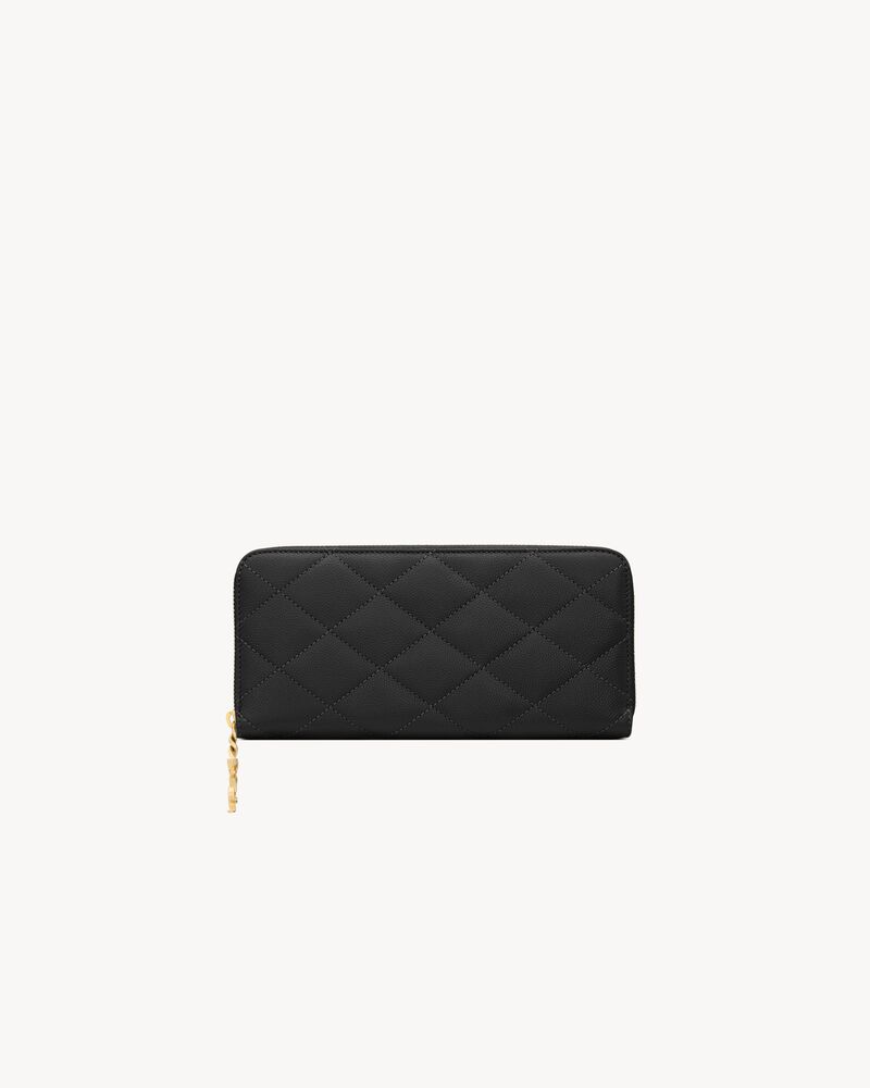 Saint Laurent CASSANDRE BIJOU zip wallet in GRAIN DE POUDRE leather