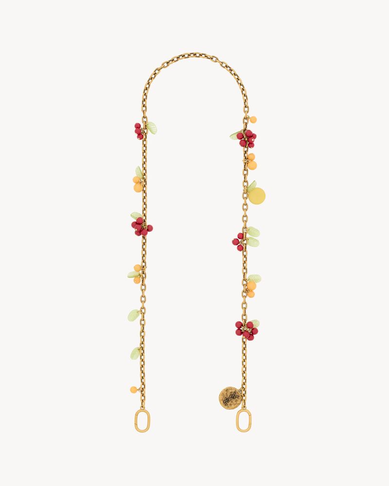 Saint Laurent cherry charms chain in resin