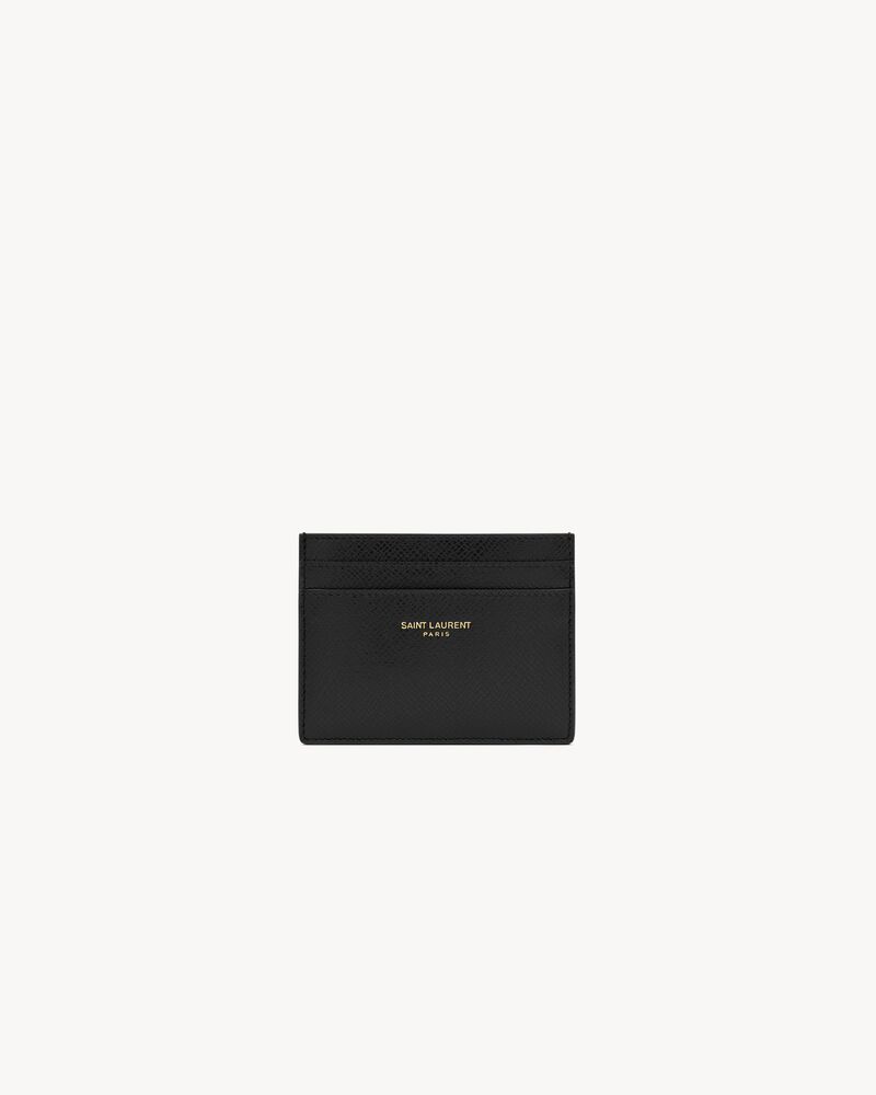 Saint Laurent Saint Laurent Paris Card case in coated bark leather
