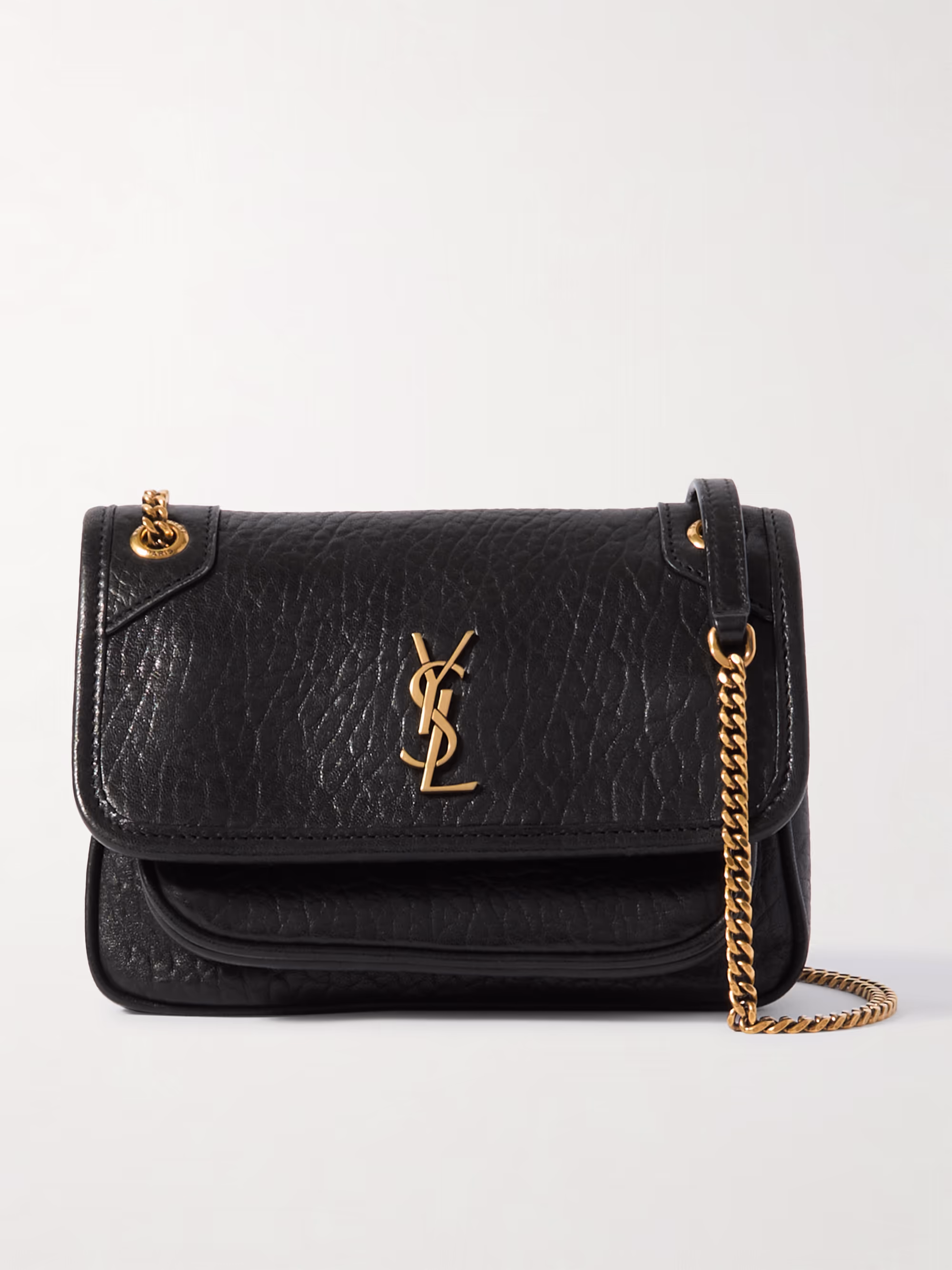 Saint Laurent Niki mini crinkled-leather shoulder bag