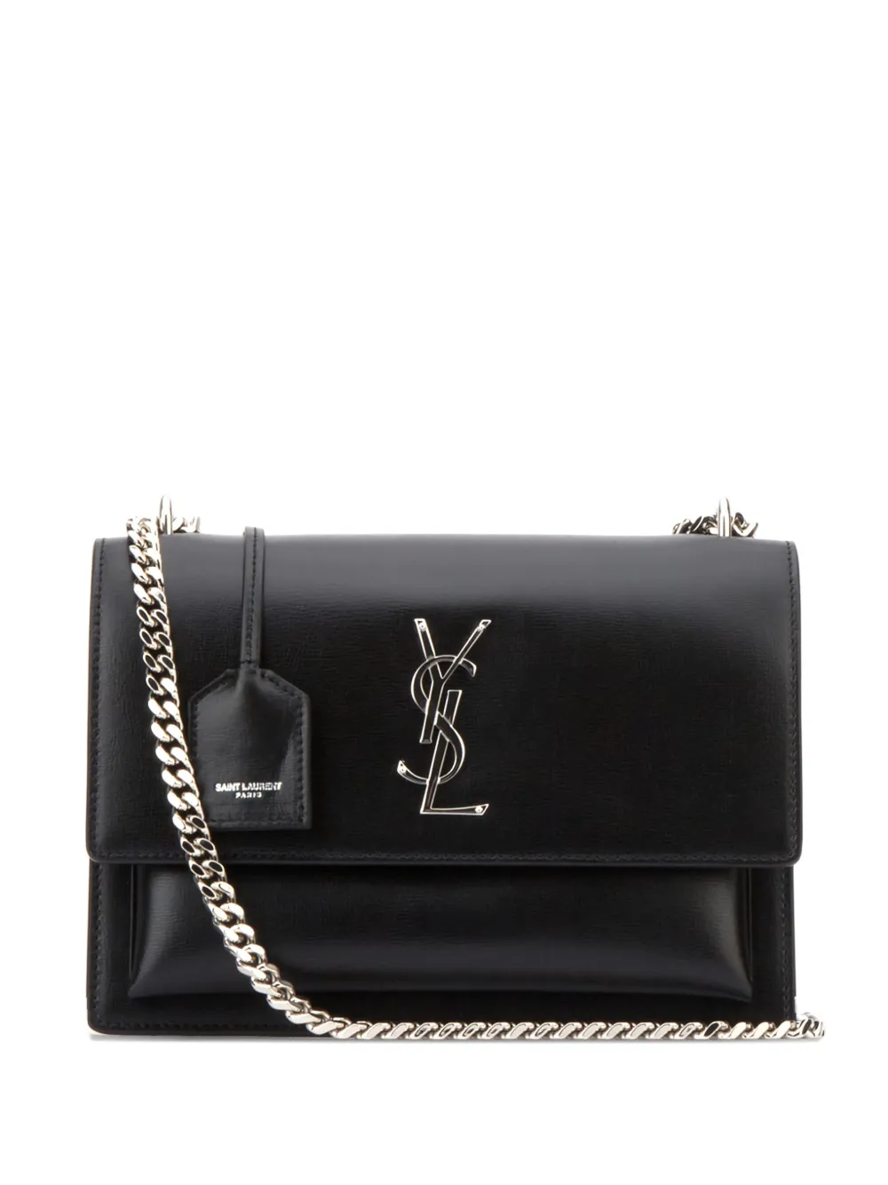 Saint Laurent tote bag with logo plaque en kettingband