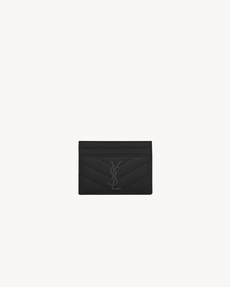 Saint Laurent CASSANDRE MATELASSÉ card case in grain de poudre leather