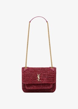 Saint Laurent Niki Mini shoulder bag van raffia