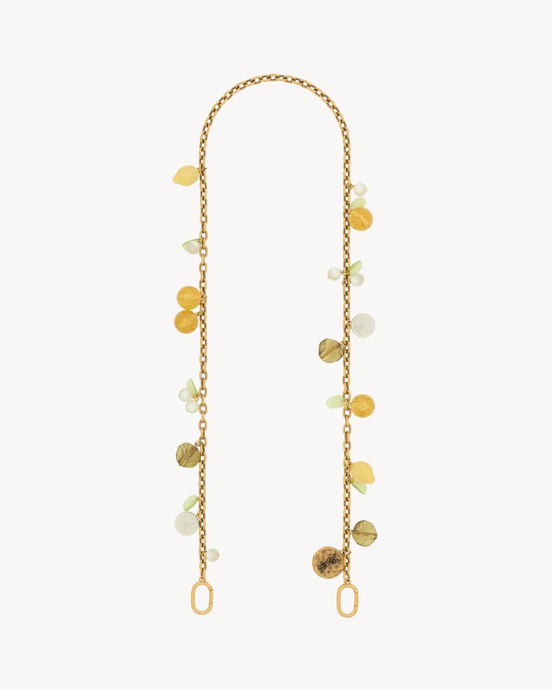 Saint Laurent orange charms chain in resin