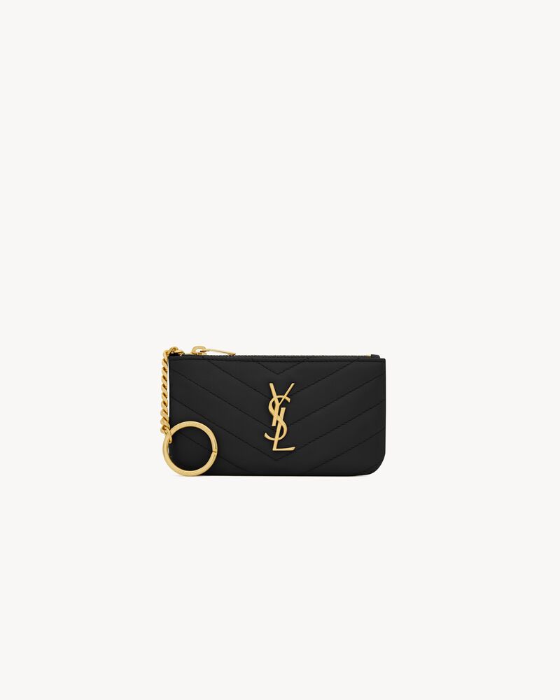 Saint Laurent CASSANDRE MATELASSÉ key pouch in smooth leather